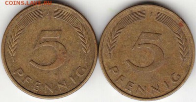 Германия 5 пфеннигов 1989, 1990 г. J до 24.00 25.03.19 г - 021