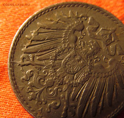 5 пфенингов 1920 Двор А. Расколы на аверсе и реверсе. - IMG_7738.JPG