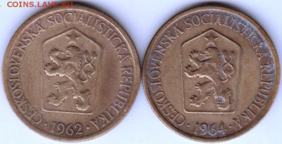 Чехословакия 1 крона 1962, 1964 г. до 24.00 25.03.19 г - 006