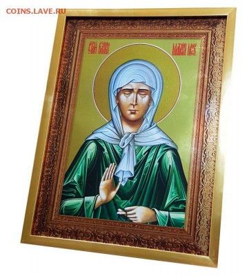Икона МАТРОНА МОСКОВСКАЯ, металлизированная, 15х20см​ ФИКС - ikona-matrona-moskovskaya-metallizirovannaya-10h15sm
