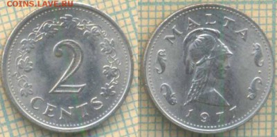 Мальта 2 цента 1977 г., до 26.03.2019 г. 22.00 по Москве - Мальта 2 цента 1977  5693