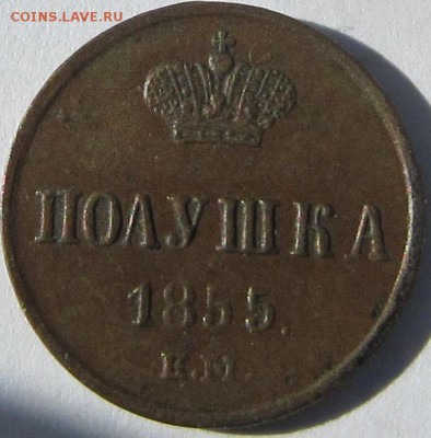 Полушка 1855 г. ЕМ - полушка 1855