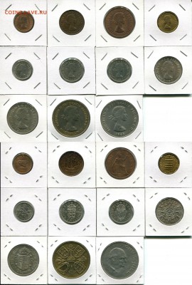 Великобритания подборка 1ф-5Ш 1954-1970 до 25.03.19 - GB 1954-1970 dif