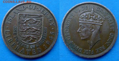 12 шиллинга 1945 года до 28.03 - Джерси 1.12 шиллинга 1945