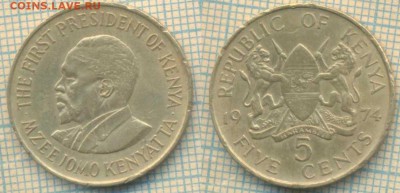 Кения 5 центов 1974 г., до 28.03.2019 г. 22.00 по Москве - Кения 5 центов 1974  4886