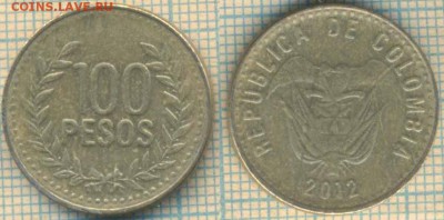 Колумбия 100 песо 2012 г., до 28.03.2019 г. 22.00 по Москве - Колумбия 100 песо 20123  5164