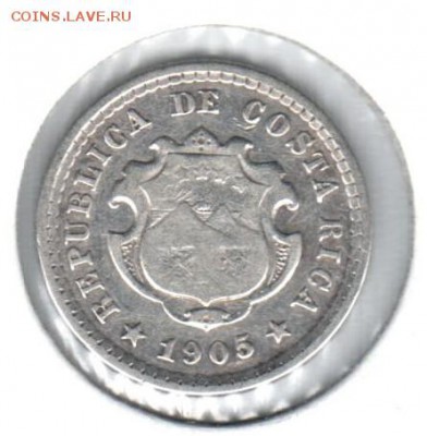 5 сентимос 1905 года Коста-Рика! lj 26.03 в 21.00 - 5 сентавос 1905()