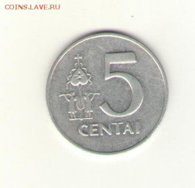 ЛИТВА 5 сантимов 1991 г  до 29.03. - 21