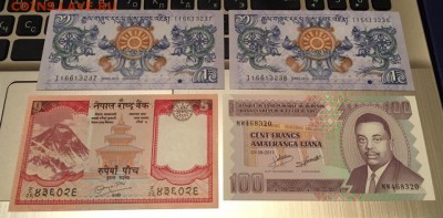 12 иностранных купюр с рубля до 25.03.2019 - инос