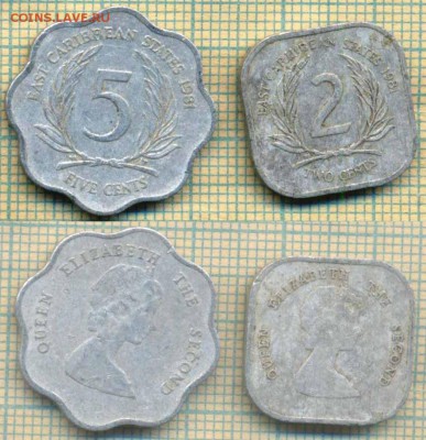 Восточные Карибы 2 ц, 5 центов  1981 г., до 28.03.2019 г. 2 - Восточные Карибы  2 монеты 1981  5754