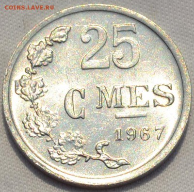 Люксембург 25 сантимов 1957 ; 1967. 26. 03. 2019. в 22 - 00. - DSC_0134