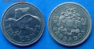Барбадос - 10 центов 2003 года (Птица) до 28.03 - Барбадос 10 центов 2003