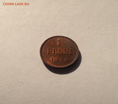 1 пенни Русская Финляндия 1914г., UNC , до 30.03.19г. - 1p14-3