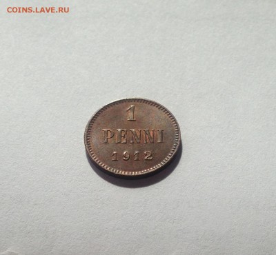 1 пенни Русская Финляндия 1912г., UNC , до 30.03.19г. - 1p12-5
