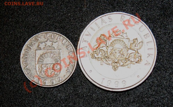 №52 Латвия набор разных монет - №52Лат1.JPG