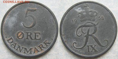 Дания 5 эре 1958 до 31-03-19 в 22:00 - Дания 5 эре 1958    9615