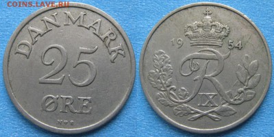 Дания 25 эре 1954 до 31-03-19 в 22:00 - Дания 25 эре 1954    9425