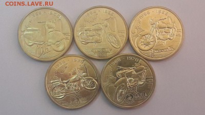 Набор жетонов Польша-мотоциклы, 5штук разные, до 31.03 - Ч Жетоны мото-2