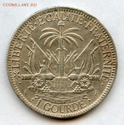 Гаити 1 гурд 1882 Серебро XF Крона Шайба редкость - r_redkaja_gaiti_1_gurd_1882_serebro_xf_krona_shajba_redkost