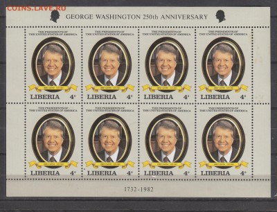 Либерия президент Картер лист 8м ** - 51