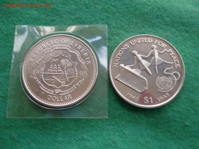 Крона Шайба Либерия 1$ доллар 1995 50 лет ООН - krona_shajba_liberija_1_dollar_1995_50_let_oon