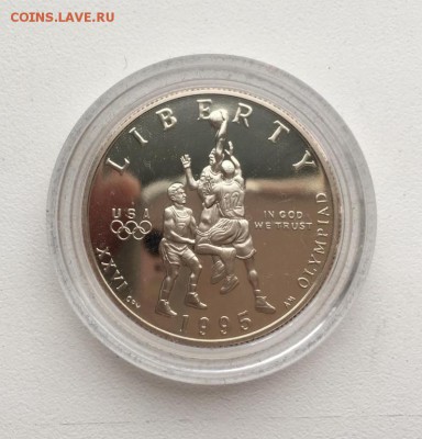 2 доллара 1995 50 центов S Летние Олимпийские Игры - ssha_1_2_dollara_1995_50_centov_s_letnie_olimpijskie_igry_atlanta_1996_basketbol_unc_pruf_proof