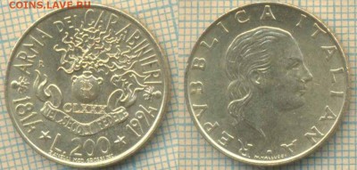 Италия 200 лир 1994 г., до 01.04.2019 г. 22.00 по Москве - Италия 200 лир 1994  5312