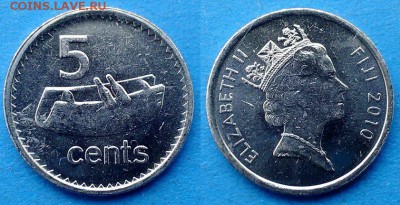 Фиджи - 5 центов 2010 года до 1.04 - Фиджи 5 центов 2010