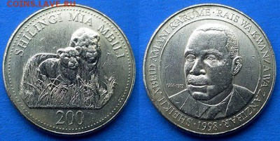 Танзания - 200 шиллингов 1998 года до 1.04 - Танзания 200 шиллингов 1998