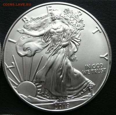 1 доллар США 2019г. Шагающая свобода 1 унция Ag - 1600 - 2.JPG