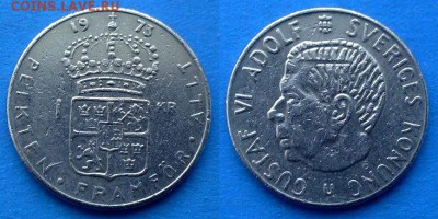 Швеция - 1 крона 1973 года до 3.04 - Швеция 1 крона 1973
