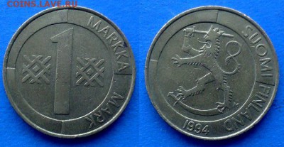 Финляндия - 1 марка 1994 года до 3.04 - Финляндия 1 марка 1994