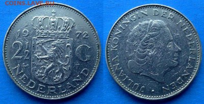 Нидерланды - 2½ гульдена 1972 года до 3.04 - Нидерланды 2.5 гульдена 1972