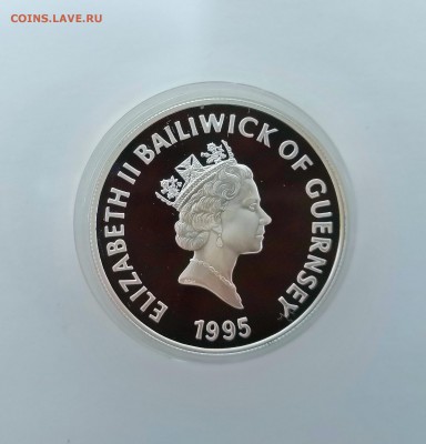 5 Фунтов Бейливик Гернси 1995 Королева-мать.Proof.Серебро. - IMG_20190328_215524