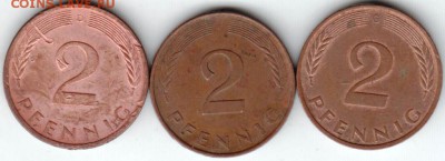 Германия 2 пфеннига 1993-1995 г. G, D, F до 24.00 04.04.19 г - 038