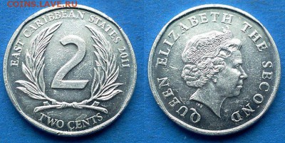 Восточные Карибы - 2 цента 2011 года до 5.04 - Восточные Карибы 2 цента 2011