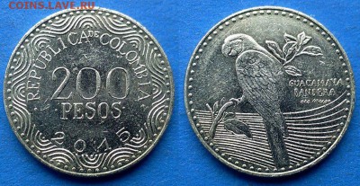 Колумбия - 200 песо 2015 года до 5.04 - Колумбия 200 песо 2015