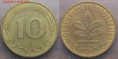 Монеты Германии 10 пф. 1982 G - Германия 1982. 10 пф. G.JPG