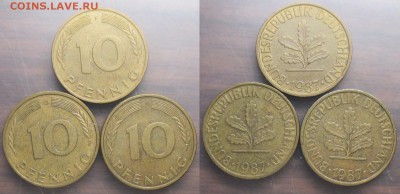 Монеты Германии 10 пф. 1987 J, F, G - Германия 1987. 10 пф. J, F, G.JPG