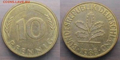 Монеты Германии 10 пф. 1988 G - Германия 1988. 10 пф. G.JPG