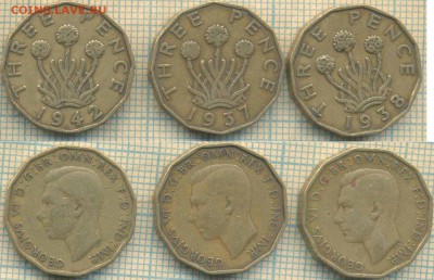 Великобритания 3 пенса 1937-42 гг., фикс - Великобритания 3 пенса 1937 38 42