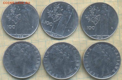 Италия 100 лир 1973-78 гг., фикс - Италия 100 лир 1973 77 78