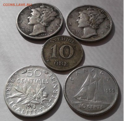 5шт. серебро.США,Швеция,Франция,Канада. до 06.04.19г. 22:00 - 20190331_152139