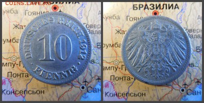 Германия 10 пфеннигов, 1912 - 18