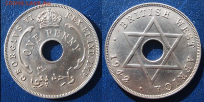 Британская Западная Африка 1 пенни 1942 03.04 В 22-00 мск - Зап афр
