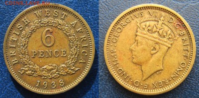 Британская Западная Африка 6 пенсов 1938 г 03.04 В 22-00 мск - Зап африка