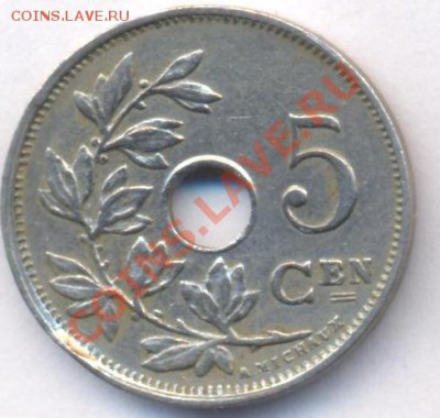 Бельгия 5 сантимов 1922 г. До 19.06.11 г. 20-00 МСК. - Бельгия 22.1