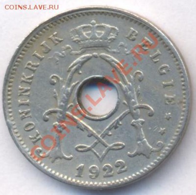 Бельгия 5 сантимов 1922 г. До 19.06.11 г. 20-00 МСК. - Бельгия 22