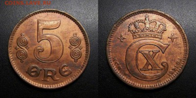 МОНЕТЫ МИРА 04-19 - Дания – 5 эре (1921)