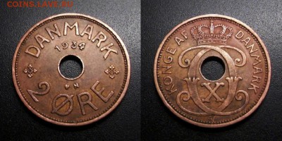 МОНЕТЫ МИРА 04-19 - Дания – 2 эре (1934)